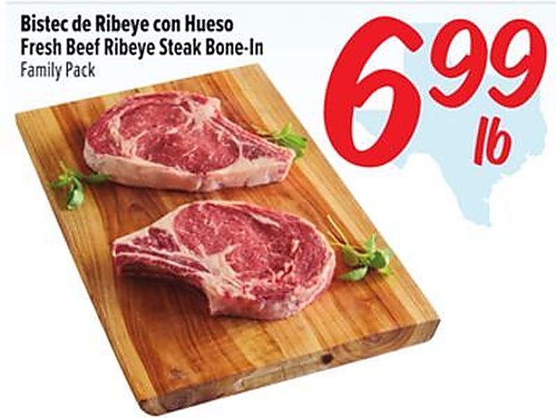 Bistec de Ribeye con Hueso - Fiesta Mart weekly ad deal