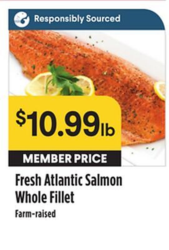 Fresh Atlantic Salmon Whole Fillet - Raleys weekly ad deal