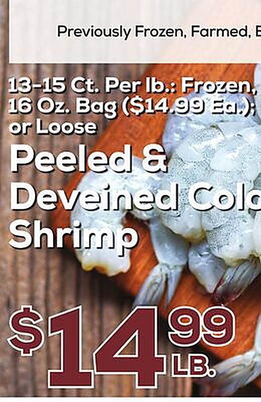 Peeled & Deveined COLD Shrimp - DeCicco & Sons weekly ad deal