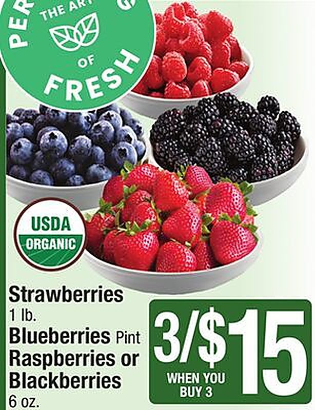 Strawberries 1 lb. Blueberries Pint Raspberries or Blackberries 6 oz. - Star Market weekly ad deal