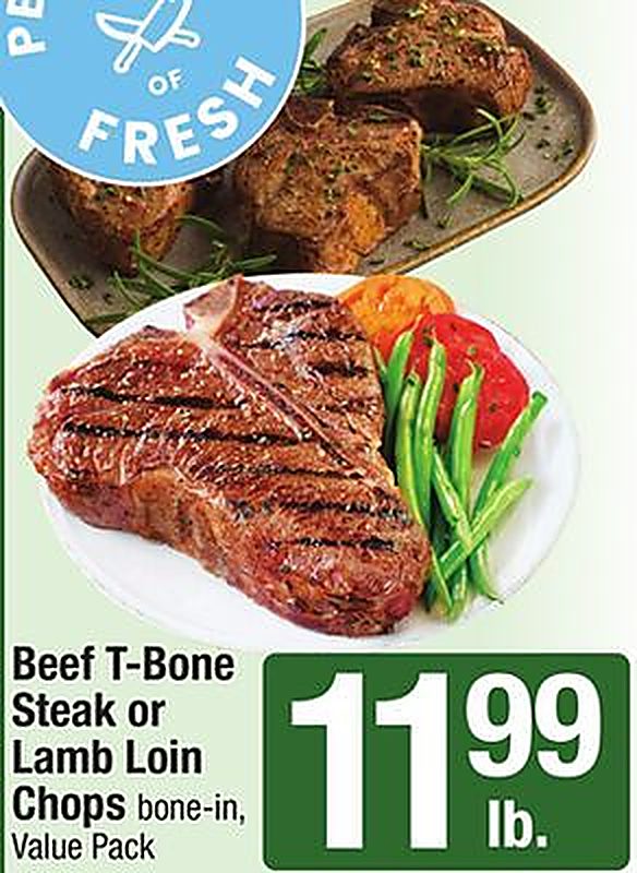 Beef T-Bone Steak or Lamb Loin Chops - Shaws weekly ad deal