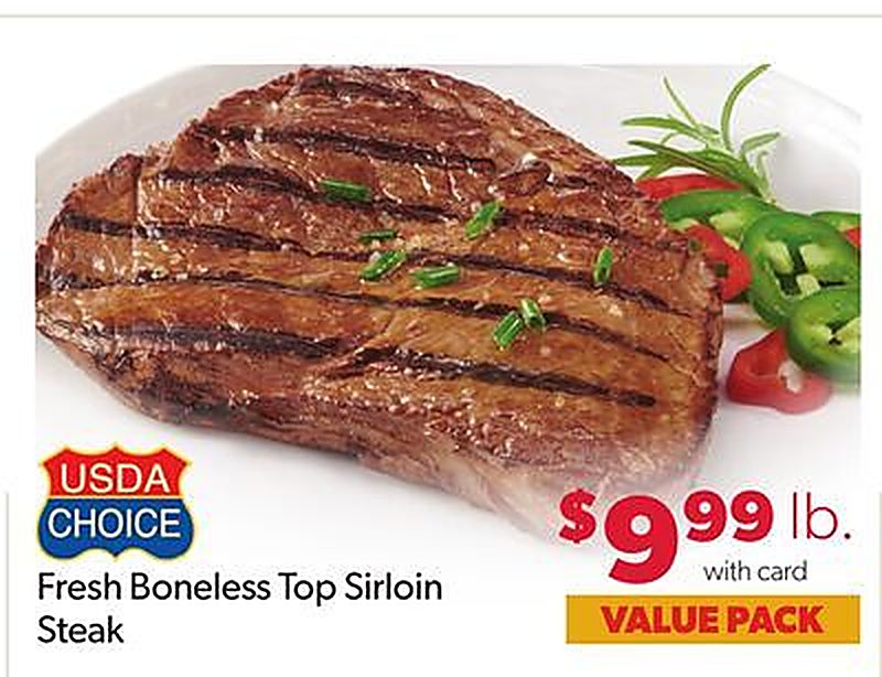 Fresh Boneless Top Sirloin Steak - Family Fare weekly ad deal