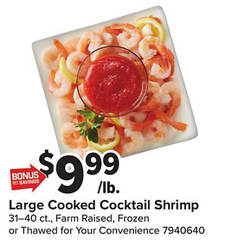 Large Cooked Cocktail Shrimp - Giant Food weekly ad deal