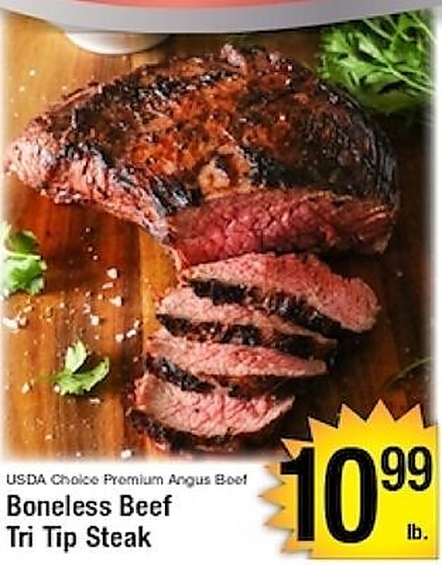 USDA Choice Premium Angus Beef Boneless Beef Tri Tip Steak - Harvest Foods weekly ad deal