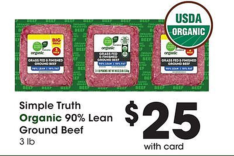 Simple Truth Organic 90% Lean Ground Beef - Marianos weekly ad deal