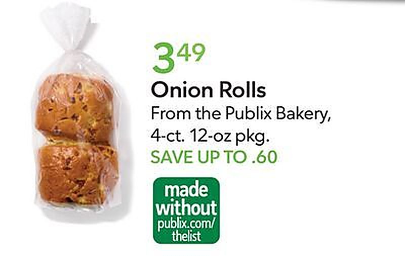 Onion Rolls - Publix weekly ad deal
