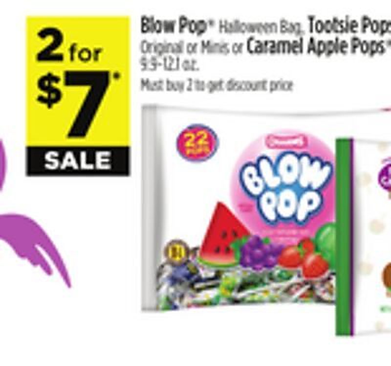 Blow Pop® Halloween Bag, Tootsie Pops Original or Minis or Caramel Apple Pops® 9.9-12.1 oz. - Dollar General weekly ad deal