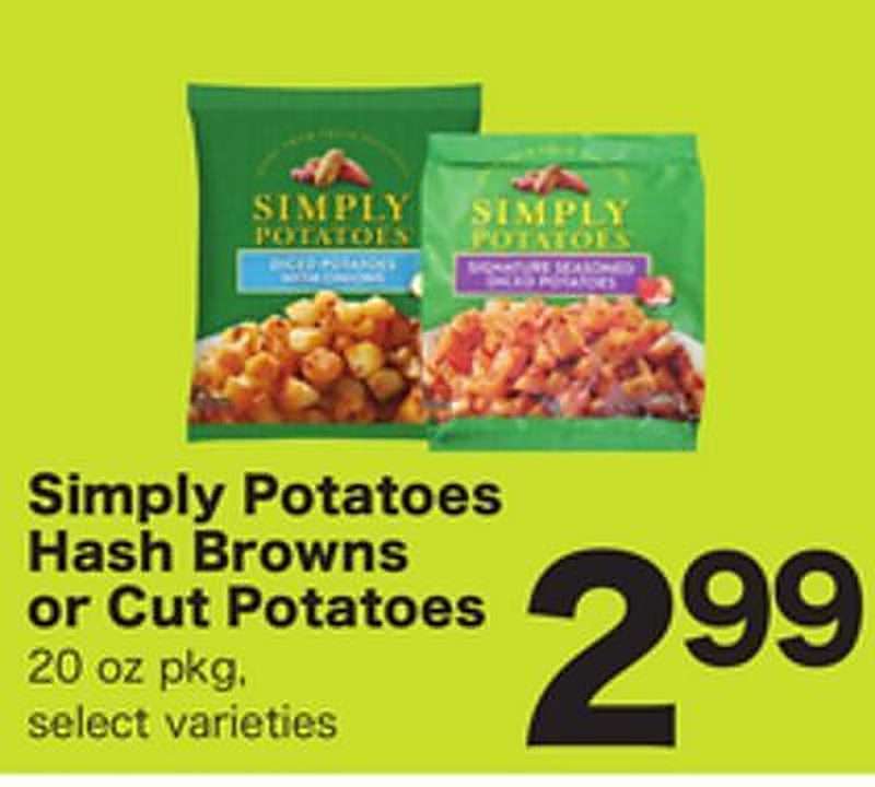 Simply Potatoes Hash Browns or Cut Potatoes - Shoppers Food weekly ad deal