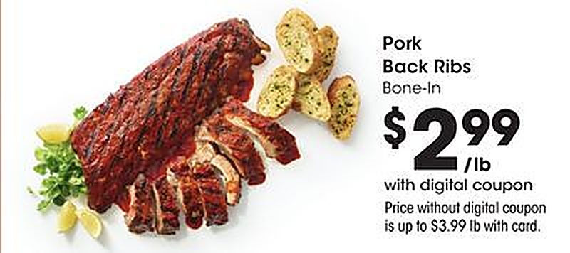 Pork Back Ribs - Fred Meyer weekly ad deal