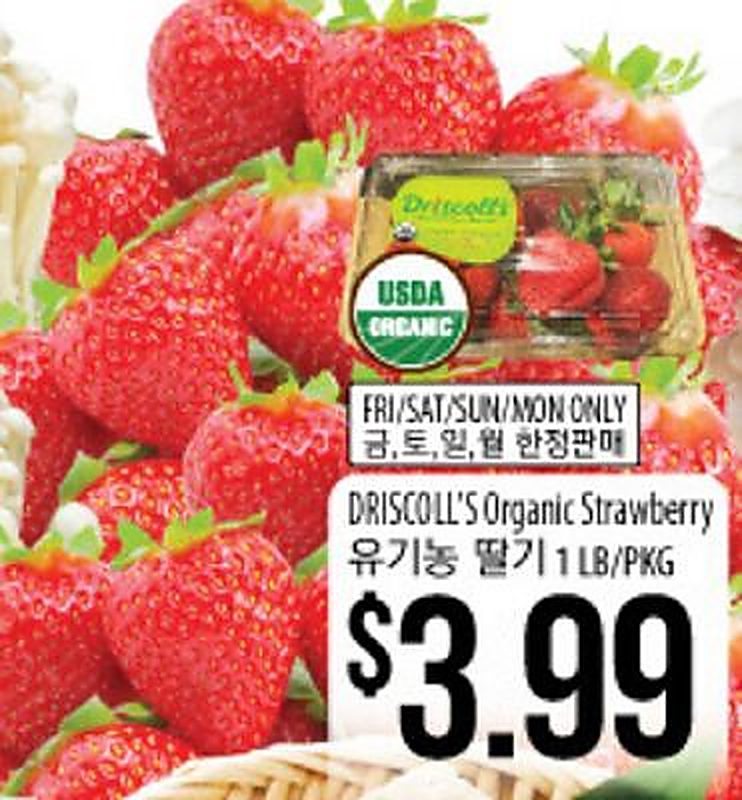 DRISCOLL'S Organic Strawberry - H Mart weekly ad deal