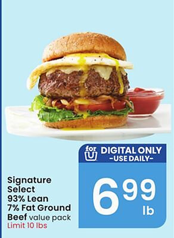 Signature Select 93% Lean 7% Fat Ground Beef - Albertsons weekly ad deal