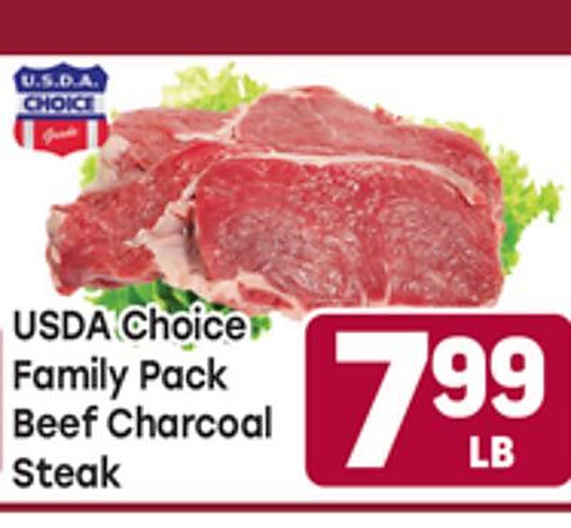 USDA Choice Family Pack Beef Charcoal Steak - Tony's Fresh Market weekly ad deal
