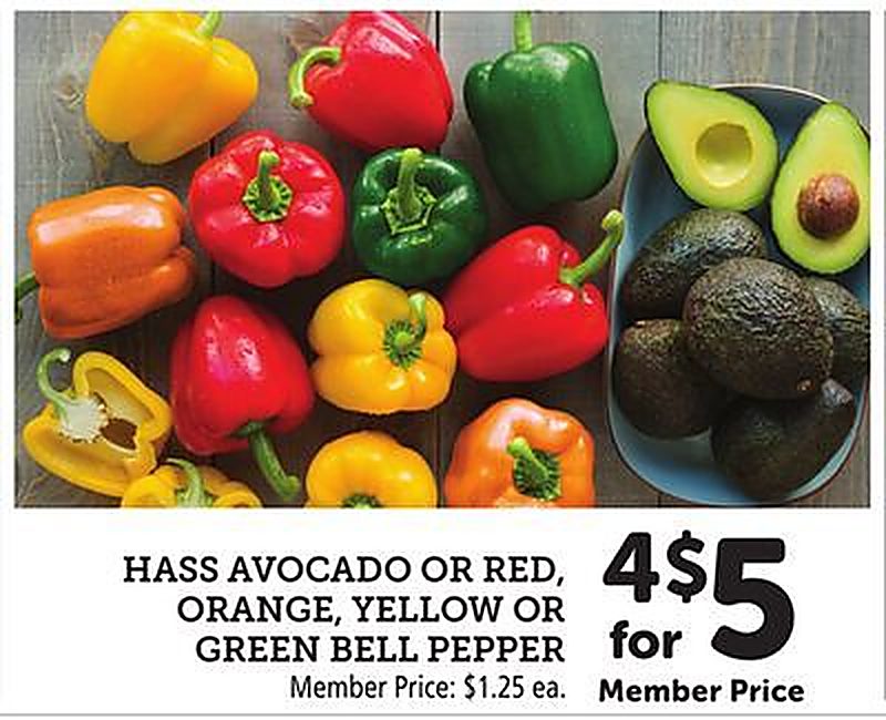 HASS AVOCADO OR RED, ORANGE, YELLOW OR GREEN BELL PEPPER - Andronico's weekly ad deal