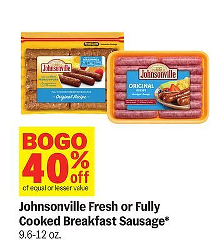 Johnsonville Fresh or Fully Cooked Breakfast Sausage