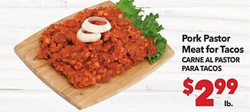 Pork Pastor Meat for Tacos / CARNE AL PASTOR PARA TACOS - Vallarta Supermarkets weekly ad deal