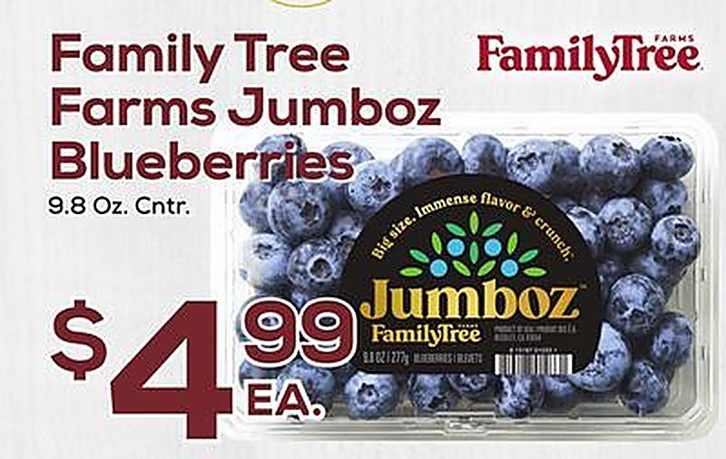 Family Tree Farms Jumboz Blueberries - DeCicco & Sons weekly ad deal
