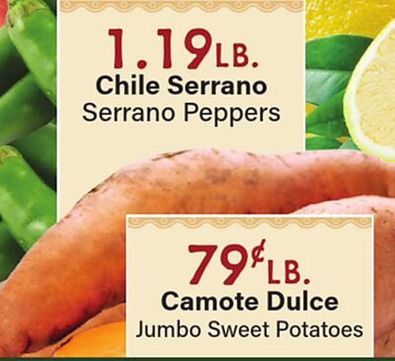 Chile Serrano Jumbo Sweet Potatoes - El Rey Foods weekly ad deal