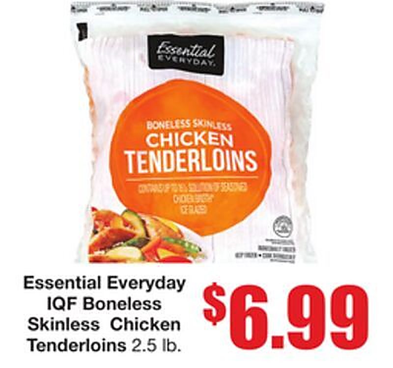 Essential Everyday IQF Boneless Skinless Chicken Tenderloins - Marcs weekly ad deal