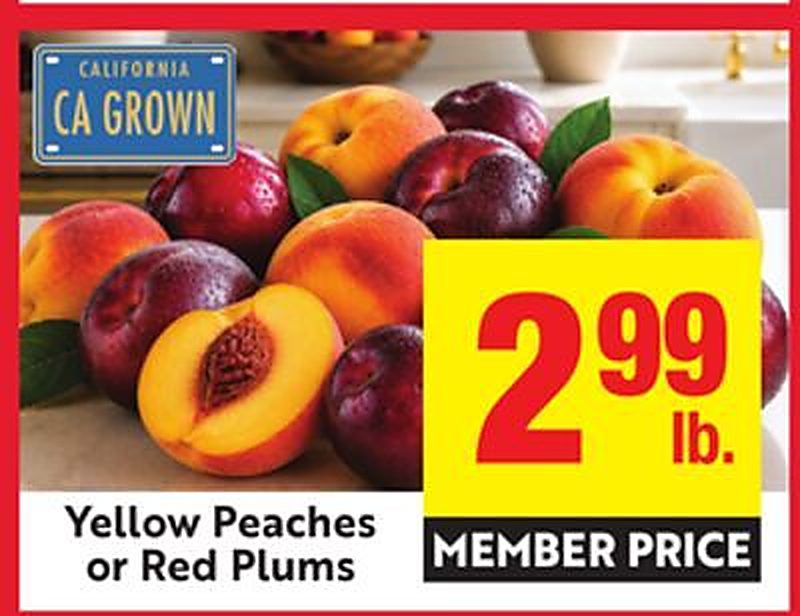 Yellow Peaches or Red Plums - Lucky California weekly ad deal