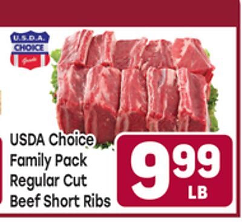 USDA Choice Family Pack Regular Cut Beef Short Ribs - Tony's Fresh Market weekly ad deal