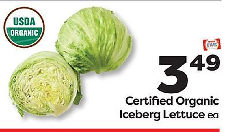 Certified Organic Iceberg Lettuce - Weis Markets weekly ad deal