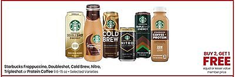 Starbucks Frappuccino, Doubleshot, Cold Brew, Nitro, Tripleshot or Protein Coffee