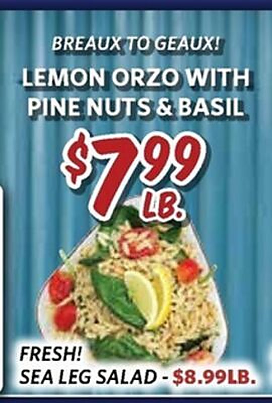 LEMON ORZO WITH PINE NUTS & BASIL - Breaux Mart weekly ad deal
