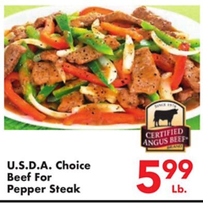 U.S.D.A. Choice Beef For Pepper Steak - Fairplay Foods weekly ad deal