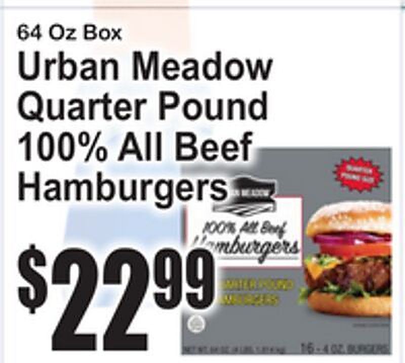 Urban Meadow Quarter Pound 100% All Beef Hamburgers - Superfresh weekly ad deal