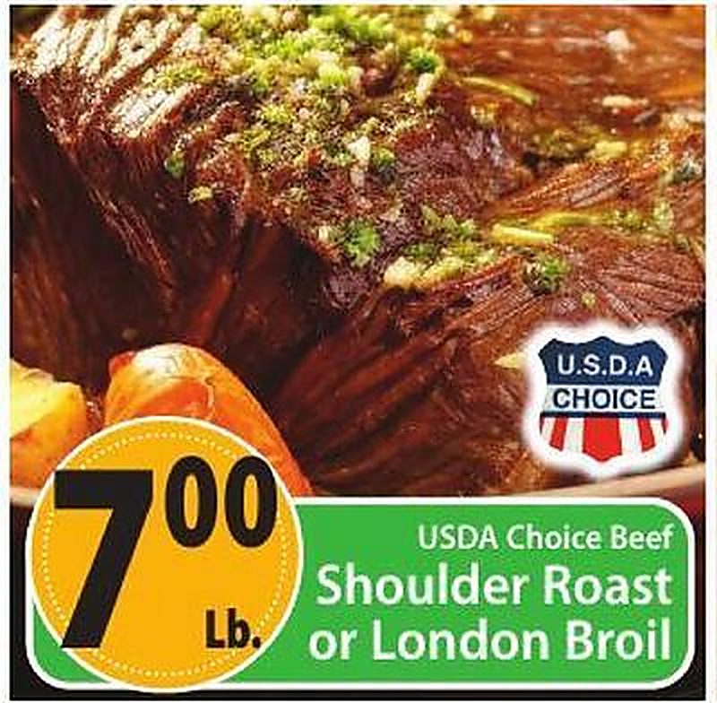 USDA Choice Beef Shoulder Roast or London Broil - West Side Marketplace weekly ad deal