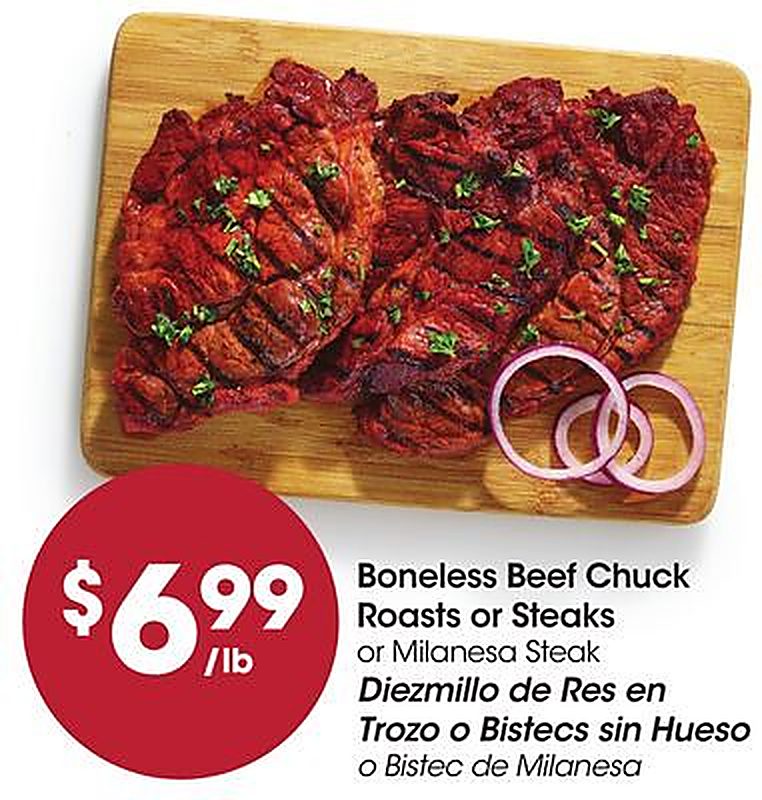 Boneless Beef Chuck Roasts or Steaks - Foods Co weekly ad deal