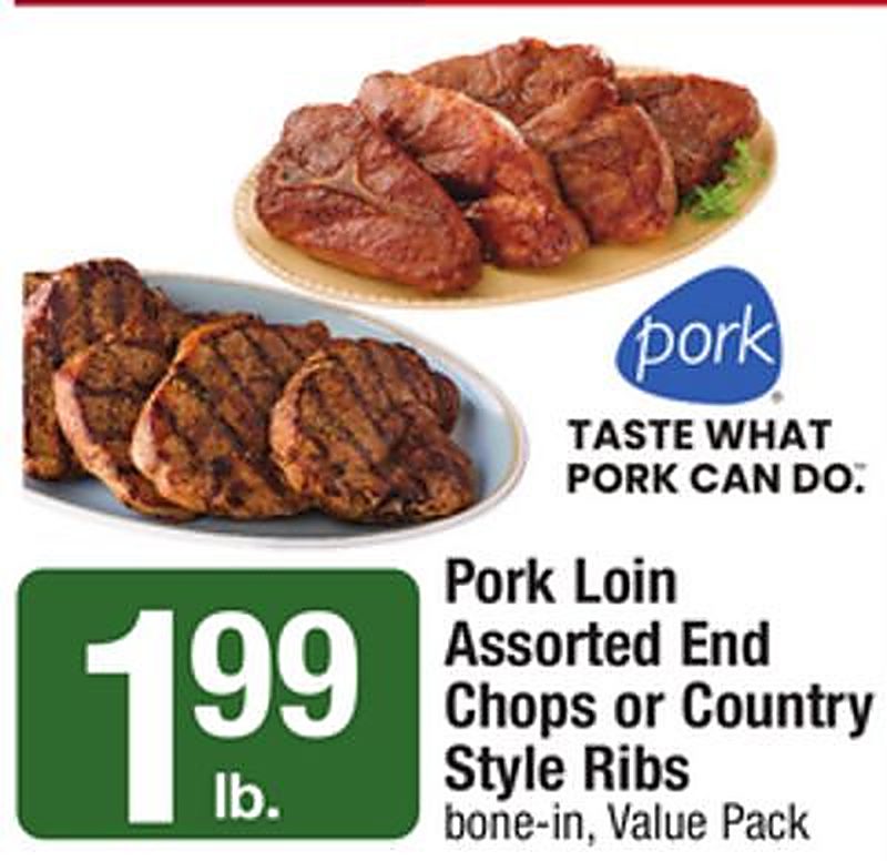 Pork Loin Assorted End Chops or Country Style Ribs - Star Market weekly ad deal