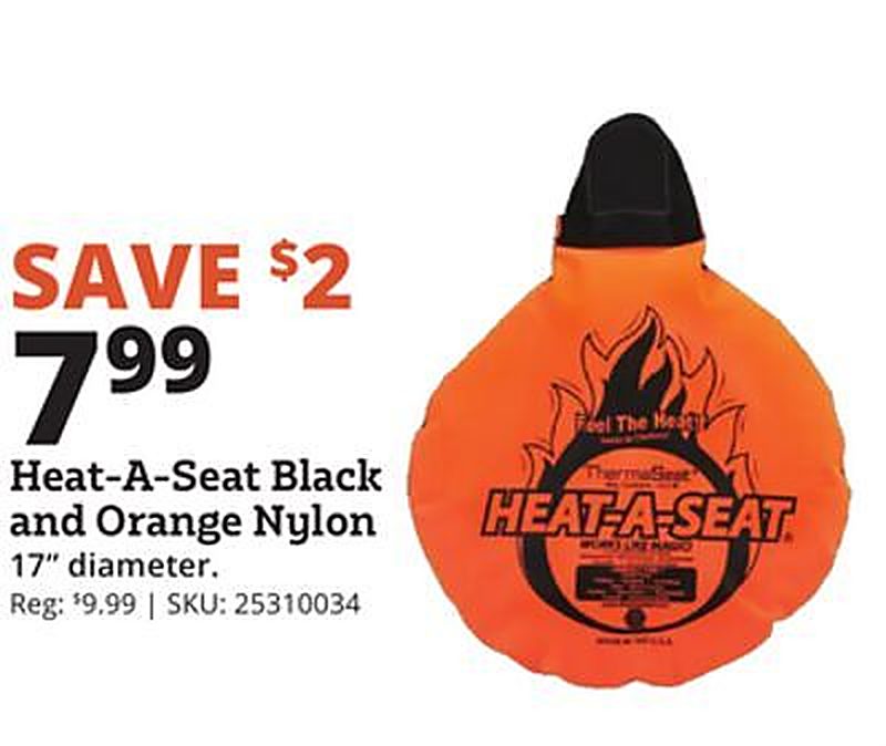 Heat-A-Seat Black and Orange Nylon - Rural King weekly ad deal