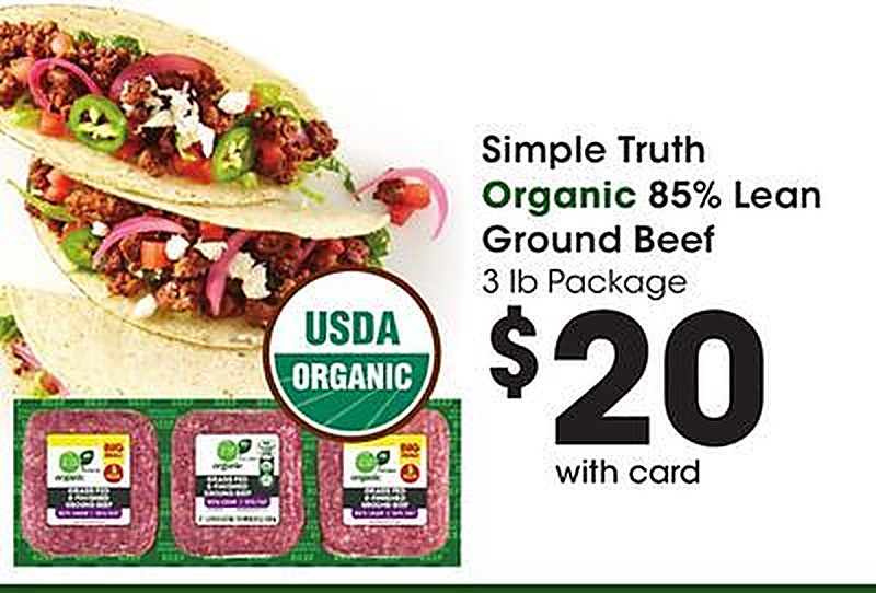 Simple Truth Organic 85% Lean Ground Beef - Fry's Food Stores weekly ad deal