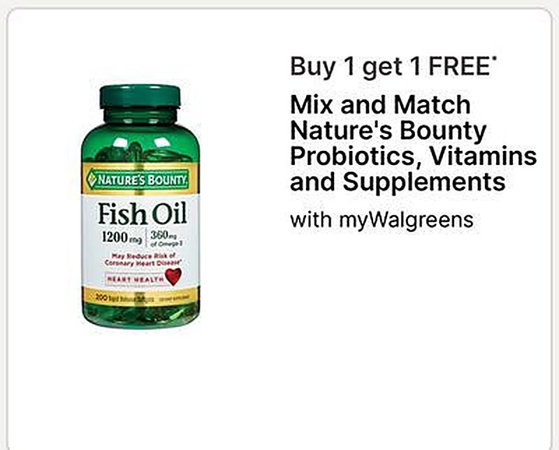 Mix and Match Nature's Bounty Probiotics, Vitamins and Supplements
