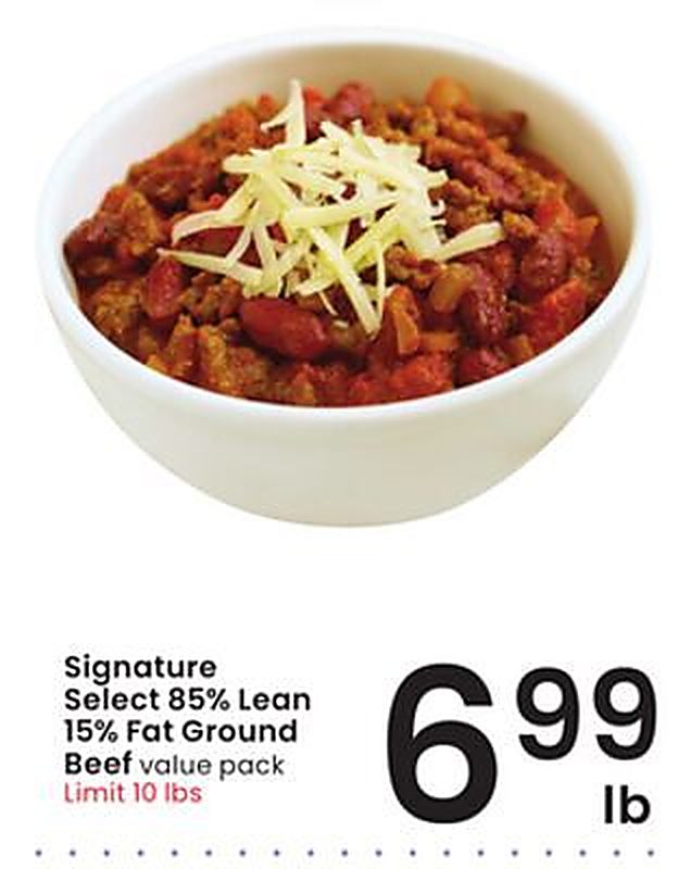 Signature Select 85% Lean 15% Fat Ground Beef - Albertsons weekly ad deal