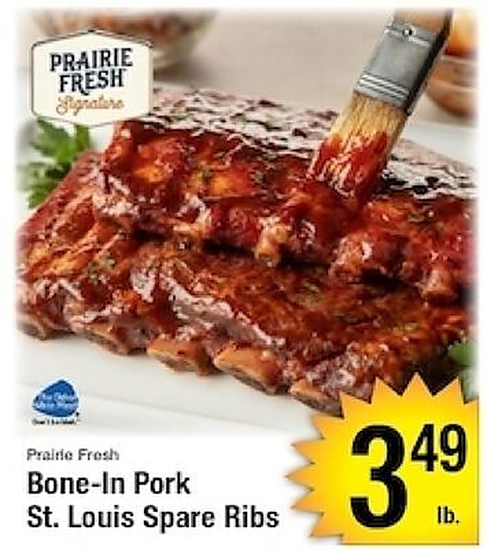Prairie Fresh Bone-In Pork St. Louis Spare Ribs - Harvest Foods weekly ad deal