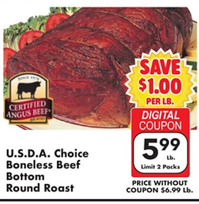 U.S.D.A. Choice Boneless Beef Bottom Round Roast - Fairplay Foods weekly ad deal