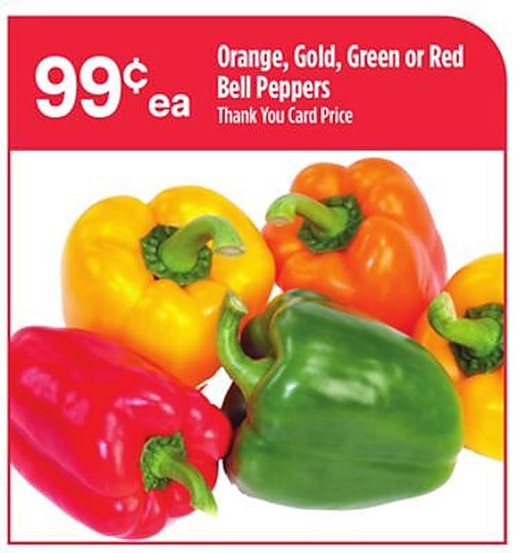 Orange, Gold, Green or Red Bell Peppers - Bashas weekly ad deal