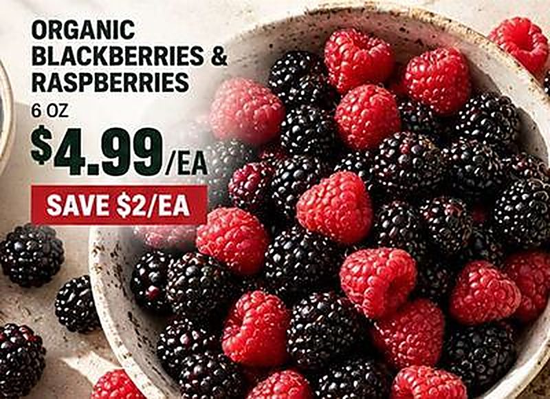ORGANIC BLACKBERRIES & RASPBERRIES - Earth Fare weekly ad deal