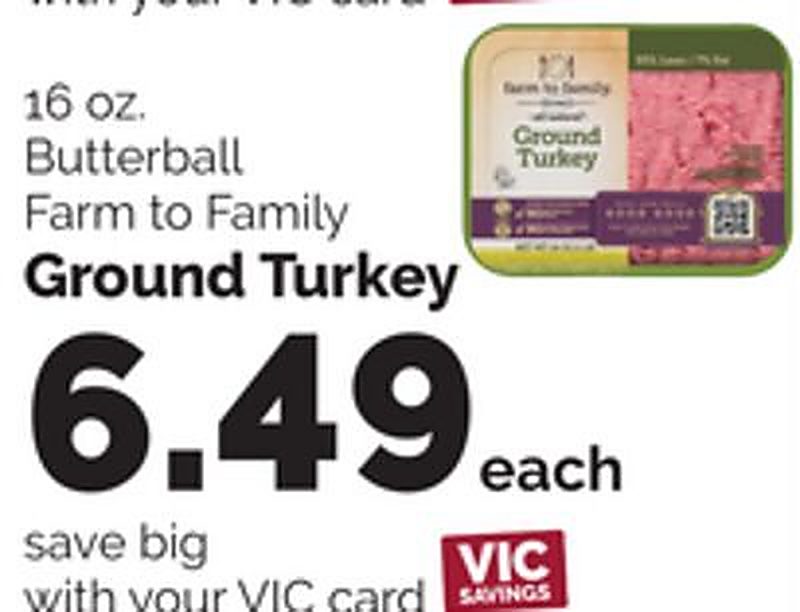 Butterball Farm to Family Ground Turkey - Harris Teeter weekly ad deal