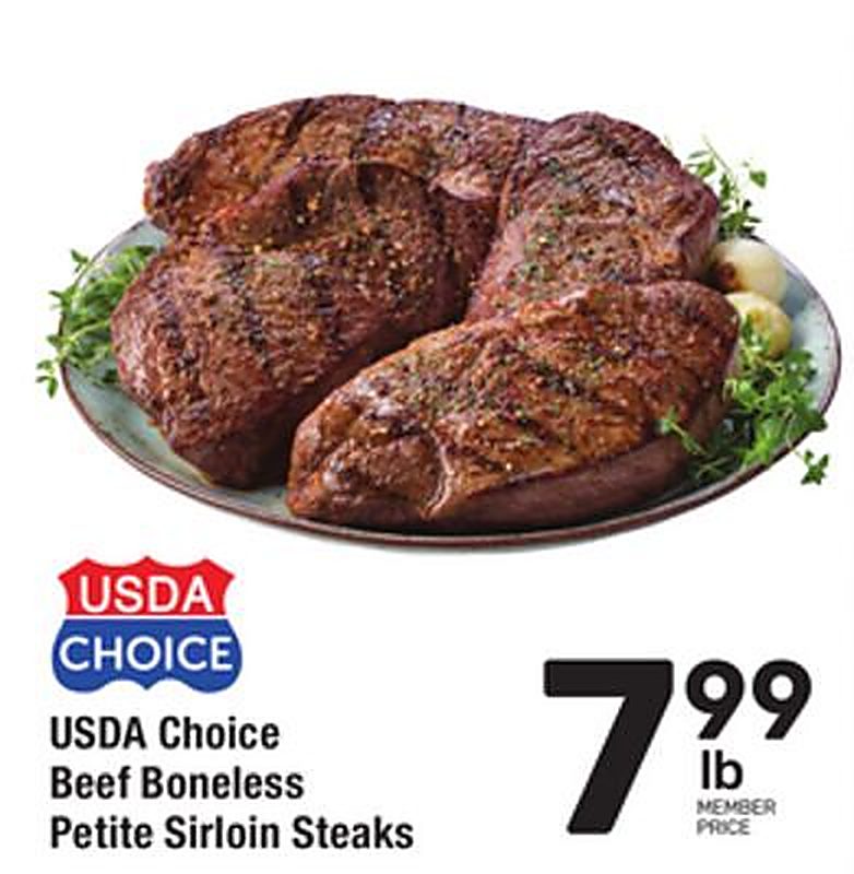 USDA Choice Beef Boneless Petite Sirloin Steaks - Tom Thumb weekly ad deal