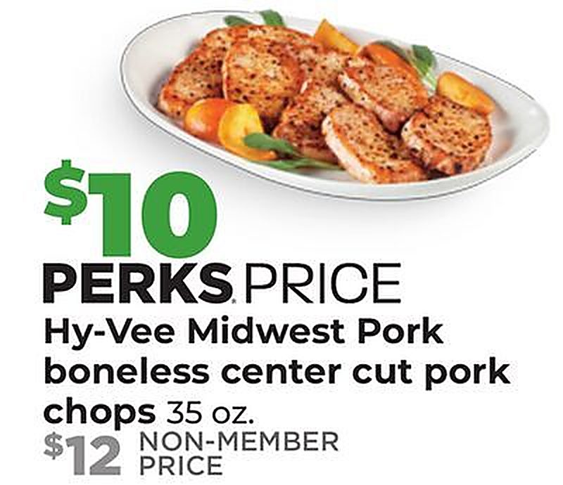 Hy-Vee Midwest Pork boneless center cut pork chops - Hy Vee weekly ad deal
