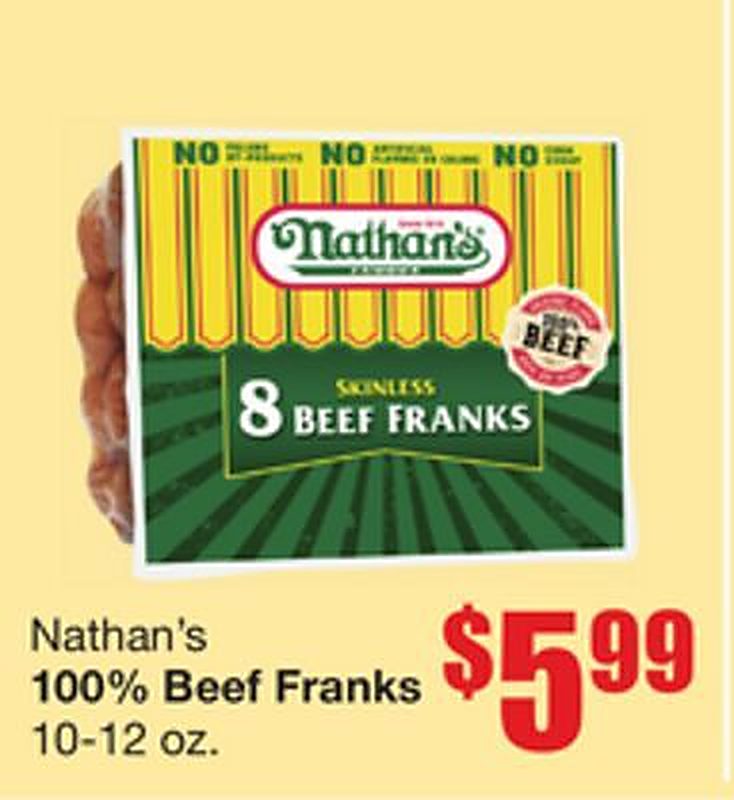 Nathan's 100% Beef Franks - Marcs weekly ad deal