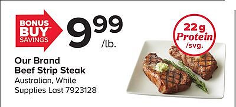 Our Brand Beef Strip Steak - Giant Food Stores weekly ad deal