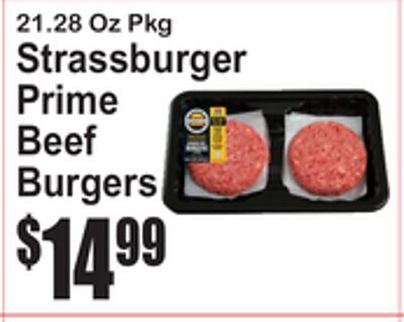 Strassburger Prime Beef Burgers - Superfresh weekly ad deal