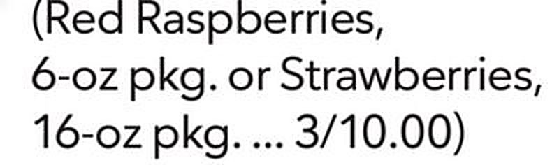 Red Raspberries, or Strawberries, - Publix weekly ad deal