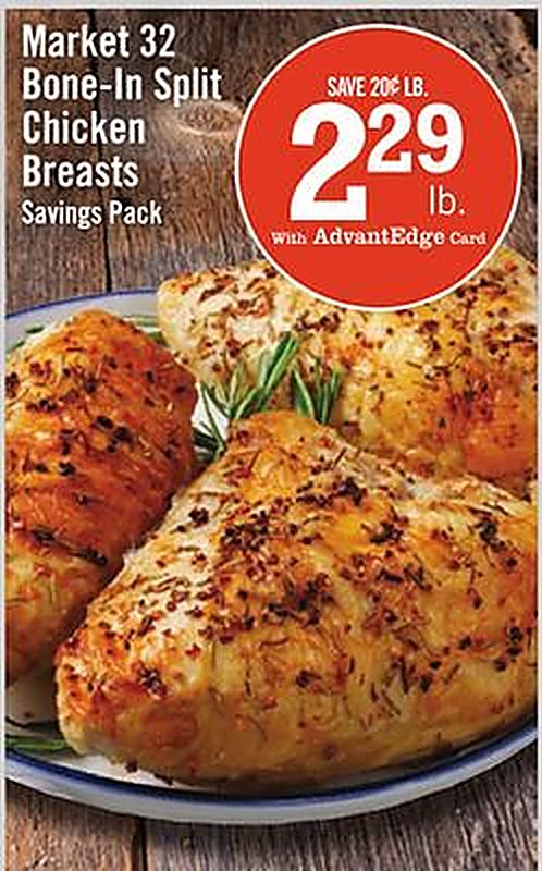 Market 32 Bone-In Split Chicken Breasts - Price Chopper weekly ad deal
