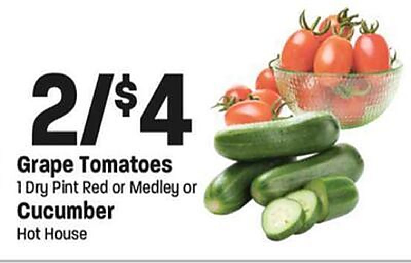 Grape Tomatoes 1 Dry Pint Red or Medley or Cucumber - Lees Marketplace weekly ad deal