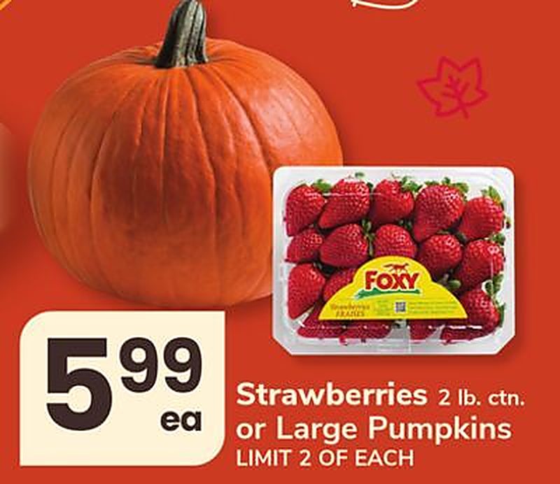 Strawberries 2 lb. ctn. or Large Pumpkins - Acme Markets weekly ad deal